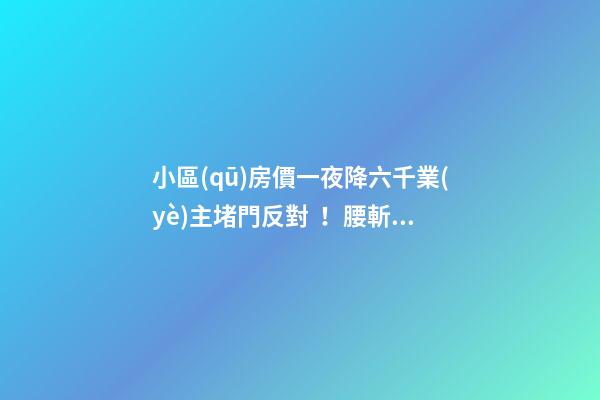 小區(qū)房價一夜降六千業(yè)主堵門反對！腰斬似的降價后果很嚴重